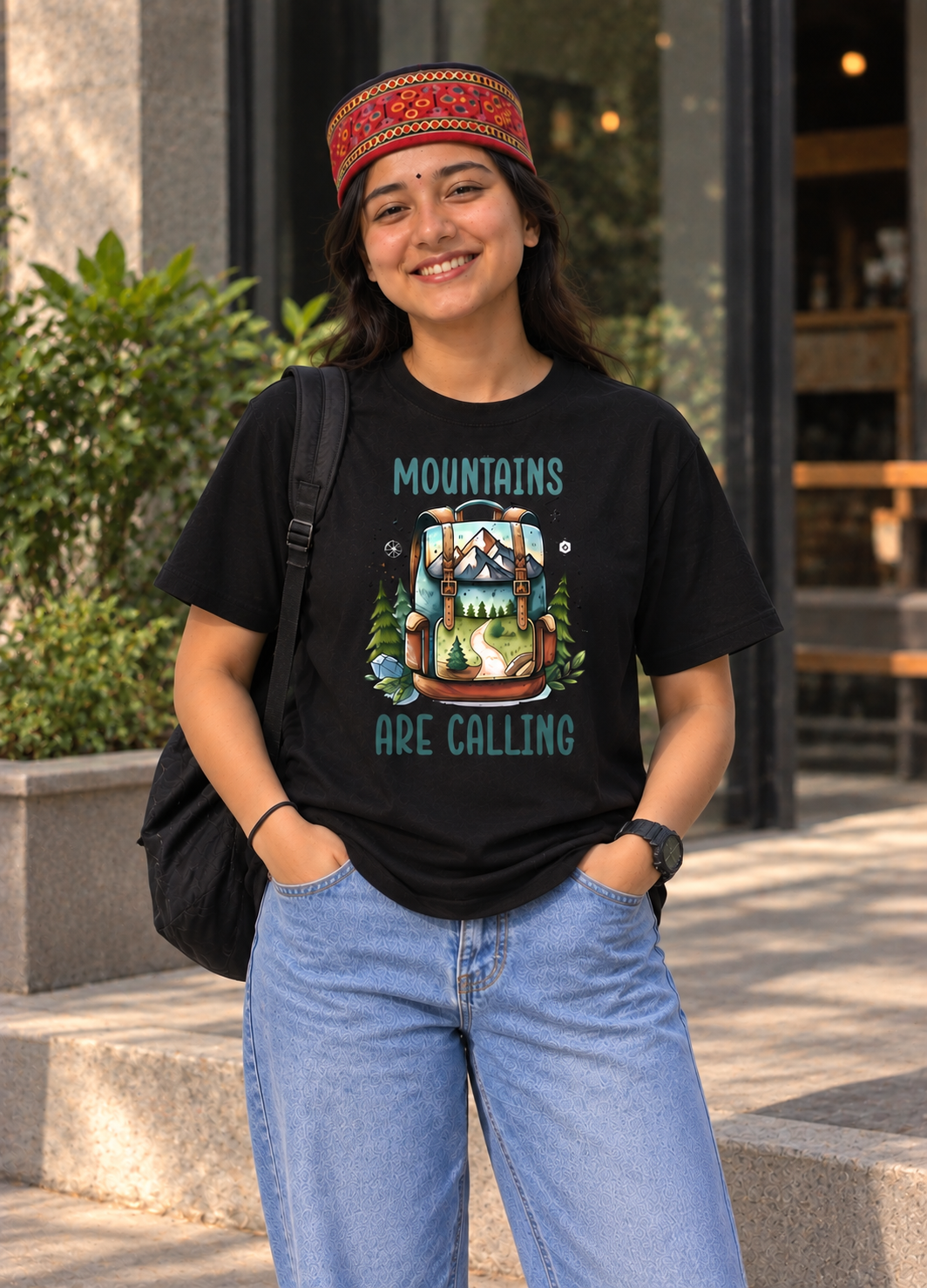 "Mountains Are Calling" : Classic fit T-Shirt
