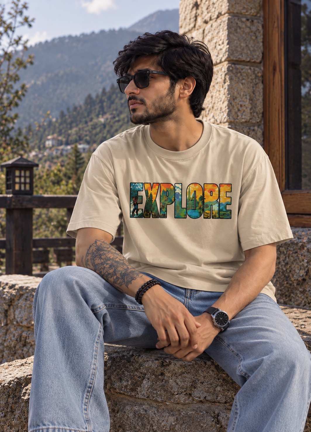 " EXPLORE " Mode : Oversize Standerd T-Shirt