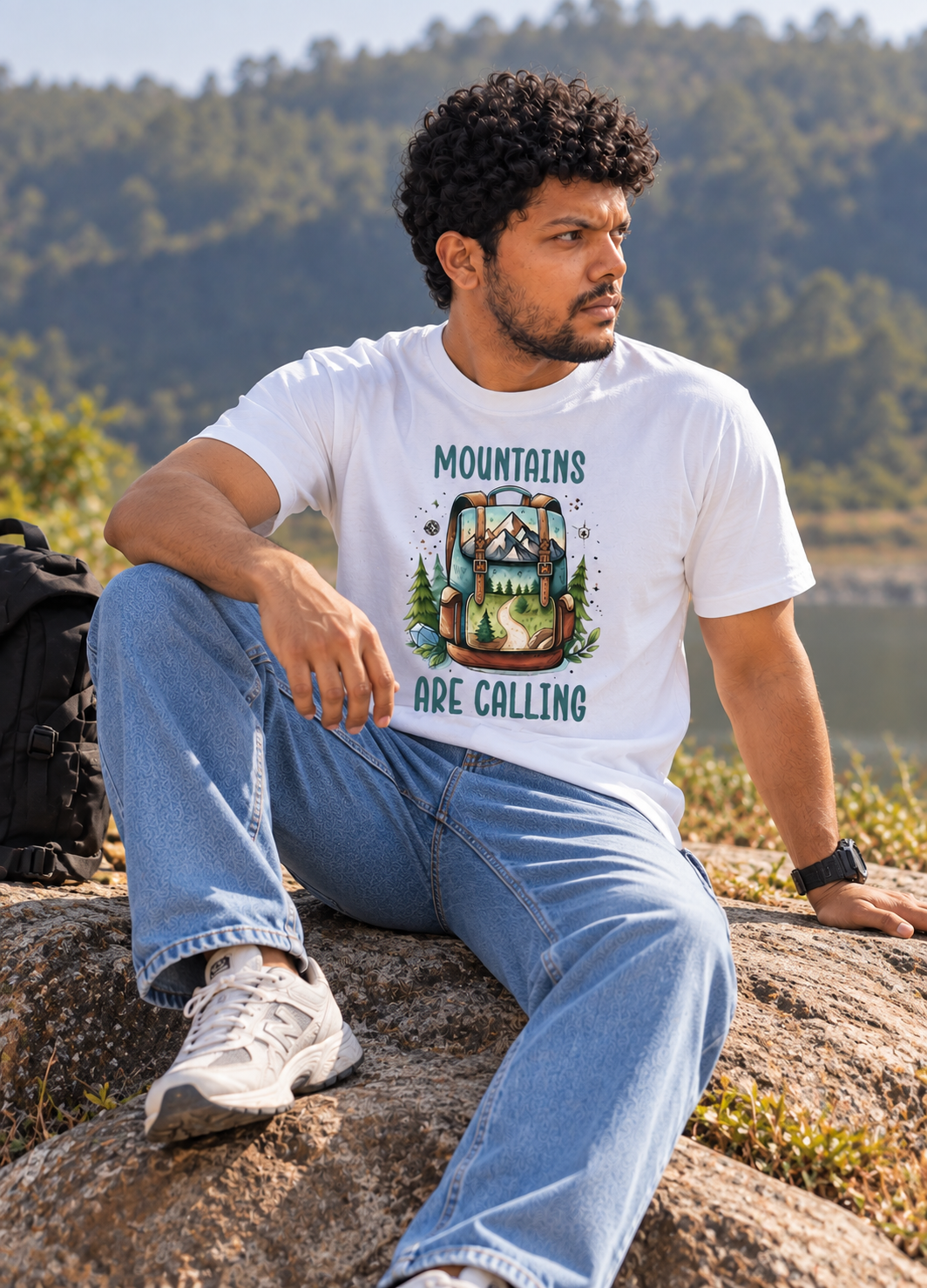 "Mountains Are Calling" : Classic fit T-Shirt