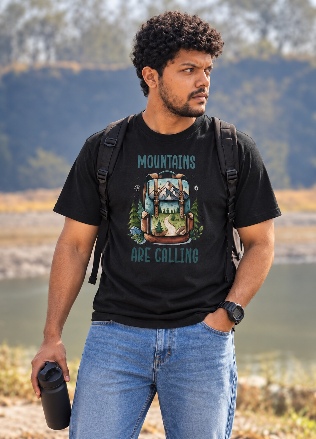 "Mountains Are Calling" : Classic fit T-Shirt